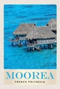 Holzschild 18x12 cm Moorea Insel Süd-Pazifik Strand Bildmotiv Reisemotiv Abenteuer Reisen