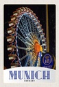 Holzschild 18x12 cm München Oktoberfest Riesenrad Kirmes