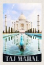 Holzschild 18x12 cm Taj Mahal Indien Vordergarten Bildmotiv Reisemotiv Abenteuer Reisen