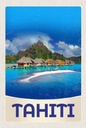 Holzschild 18x12 cm Tahiti Insel Amerika Sonne Bildmotiv Reisemotiv Abenteuer Reisen