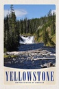 Holzschild 18x12 cm Yellowstone Wasserfall Bildmotiv Reisemotiv Abenteuer Reisen