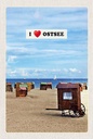 Holzschild 18x12 cm Ostsee Strand Strandkorb Sand Bildmotiv Reisemotiv Abenteuer Reisen
