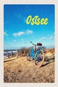 Holzschild 18x12 cm Ostsee Fahrradtour Strand Fahrrad Bildmotiv Reisemotiv Abenteuer Reisen