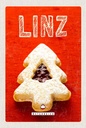 Holzschild 18x12 cm Linz Winter Plätzchen Erdbeerfüllung Bildmotiv Reisemotiv Abenteuer Reisen