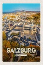 Holzschild 18x12 cm Salzburg Österreich Schloss Altstadt Bildmotiv Reisemotiv Abenteuer Reisen