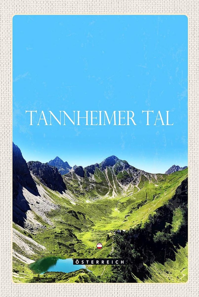 Holzschild 18x12 cm Tannheimer Tal Österreich Berge Bildmotiv Reisemotiv Abenteuer Reisen