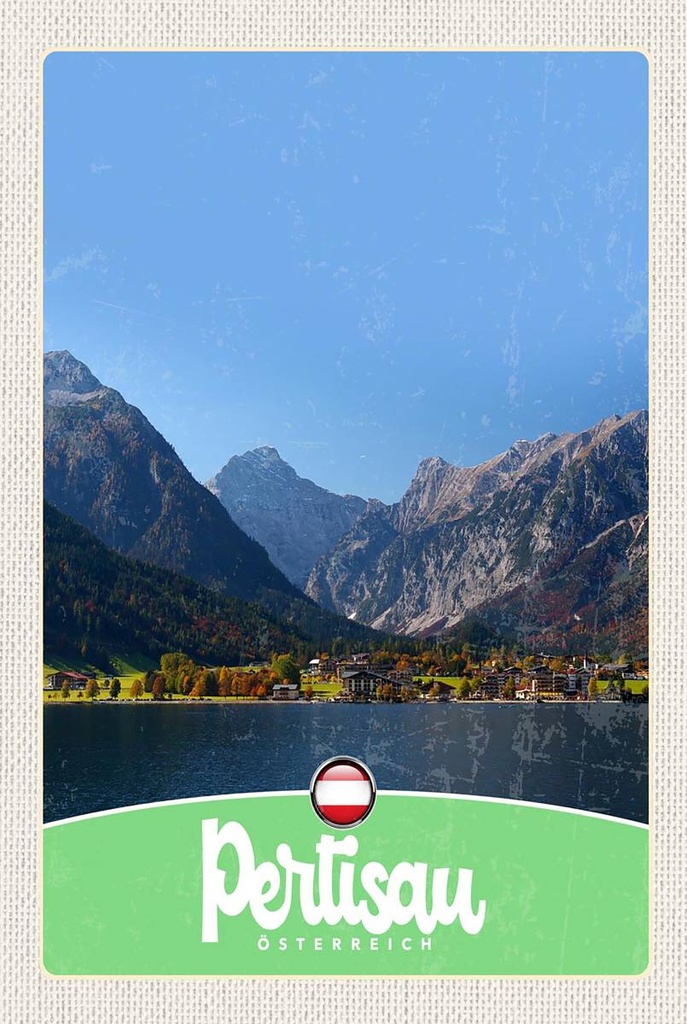 Holzschild 18x12 cm Pertisau Österreich Seesicht Bildmotiv Reisemotiv Abenteuer Reisen