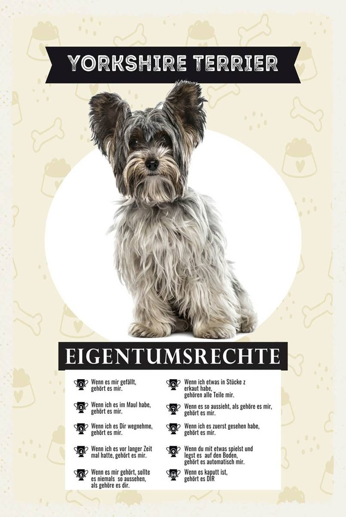 Holzschild 18x12 cm Yorkshire Terrier Eigentumsrechte