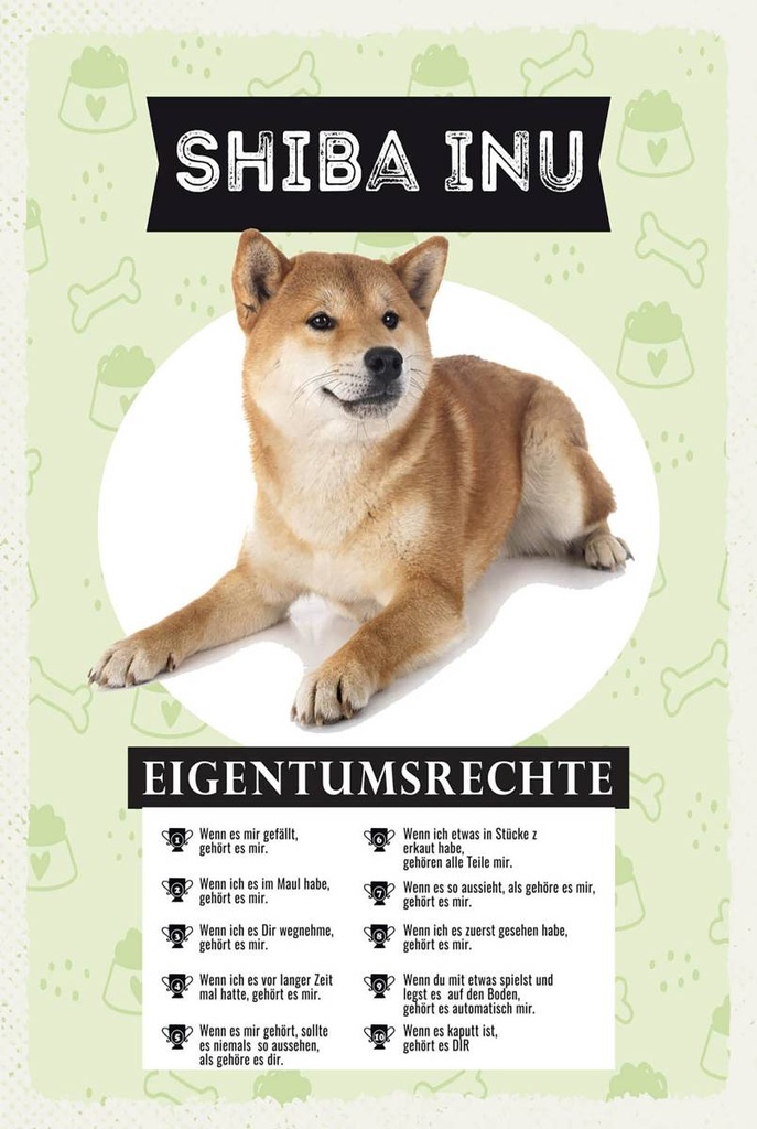 Holzschild 18x12 cm Shiba Inu Eigentumsrechte