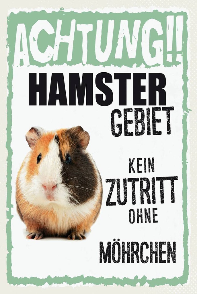 Holzschild 18x12 cm Tiere Achtung Hamster Gebiet
