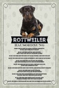 Holzschild 18x12 cm Tiere Rottweiler Hausordnung Hunde