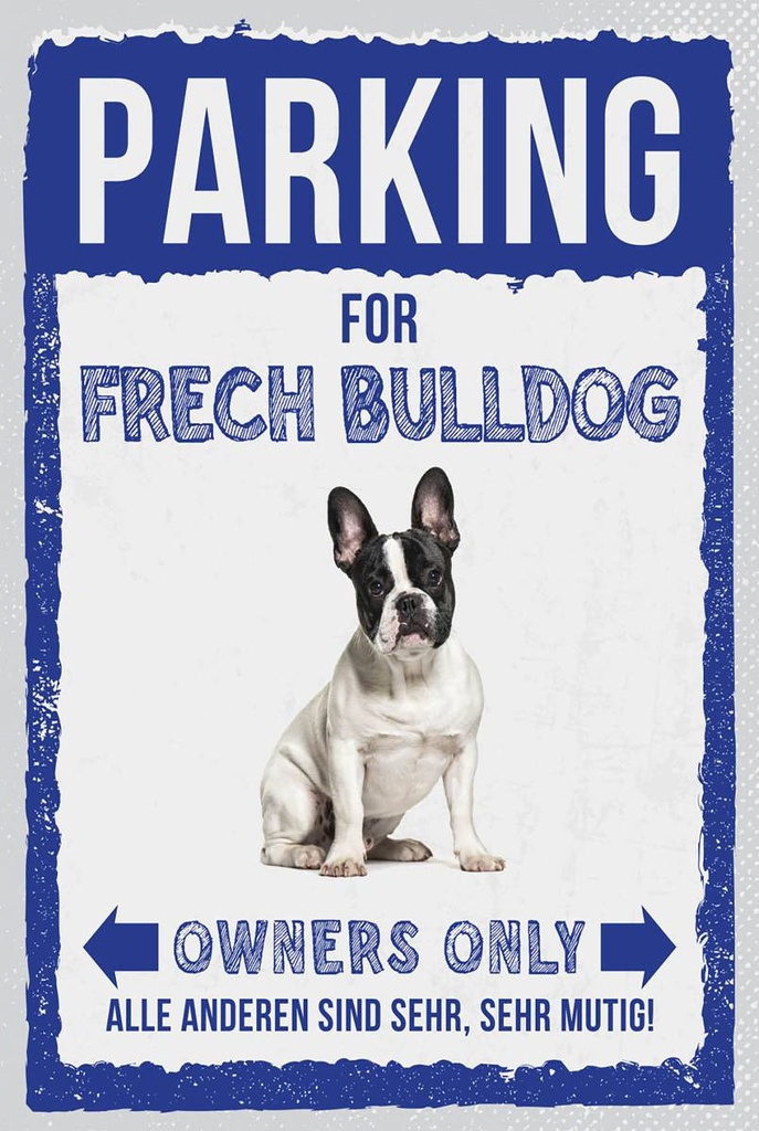 Holzschild 18x12 cm parking for frech bulldog