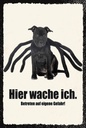 Holzschild 18x12 cm Hund hier wache ich eigene Gefahr