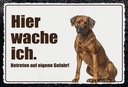 Holzschild 12x18 cm Rodhesian Ridgeback hier wache ich