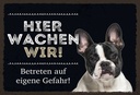 Holzschild 12x18 cm Tiere hier wachen wir eigene Gefahr
