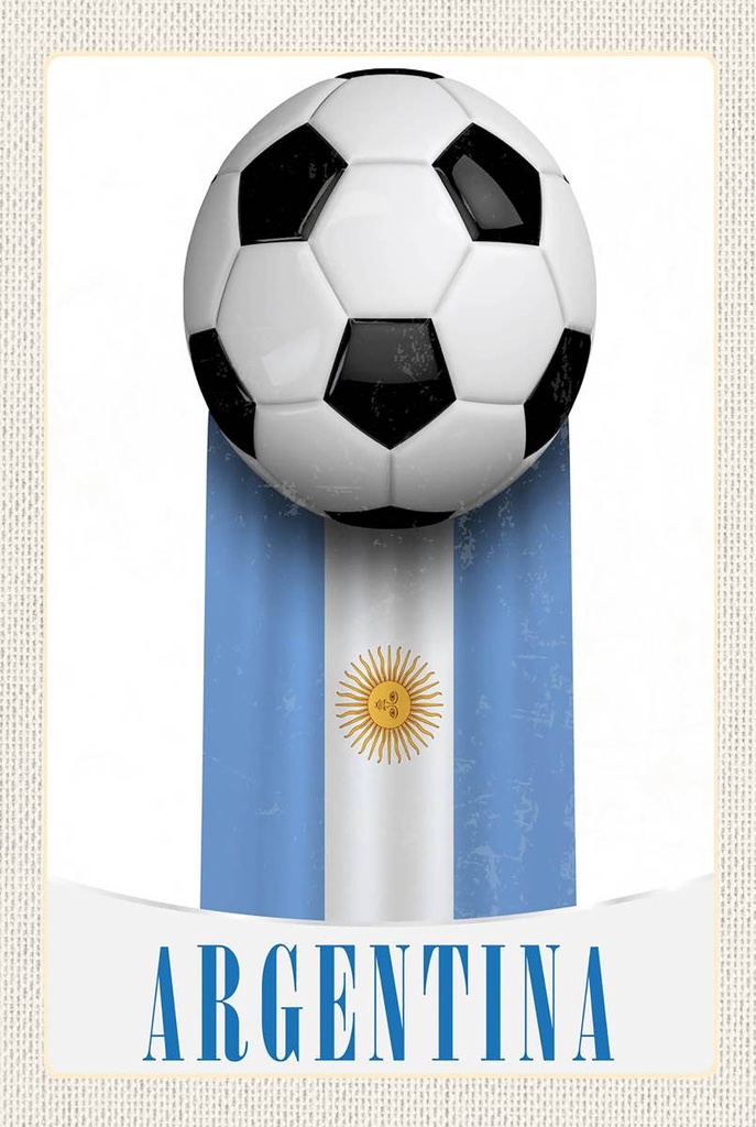 [LA-1783519-H] Holzschild 18x12 cm Argentinien Flagge Fußball Bildmotiv Reisemotiv Abenteuer Reisen