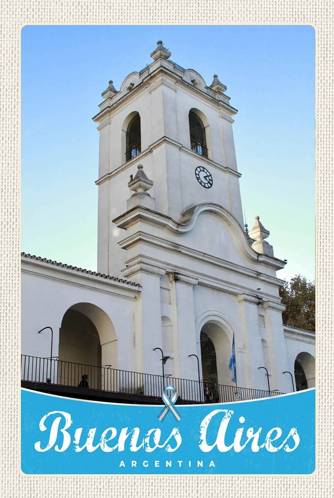 [LA-1783536-H] Holzschild 18x12 cm Buenos Aires Argentinien Kirche Bildmotiv Reisemotiv Abenteuer Reisen