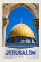 Holzschild 18x12 cm Jerusalem Israel Tempel gold Bildmotiv Reisemotiv Abenteuer Reisen