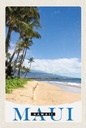 Holzschild 18x12 cm Maui Hawaii Insel Strand Wellen Bildmotiv Reisemotiv Abenteuer Reisen