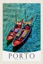 Holzschild 18x12 cm Porto Portugal Europa Boote Meer Bildmotiv Reisemotiv Abenteuer Reisen