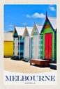 Holzschild 18x12 cm Melbourne Australien Strandhaus Bildmotiv Reisemotiv Abenteuer Reisen