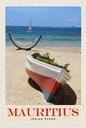 Holzschild 18x12 cm Mauritius Indischer Ozean Boot Bildmotiv Reisemotiv Abenteuer Reisen