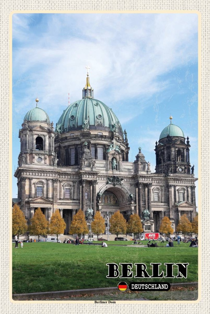 Holzschild 18x12 cm Berlin Hauptstadt Dom Bildmotiv Reisemotiv Abenteuer Reisen