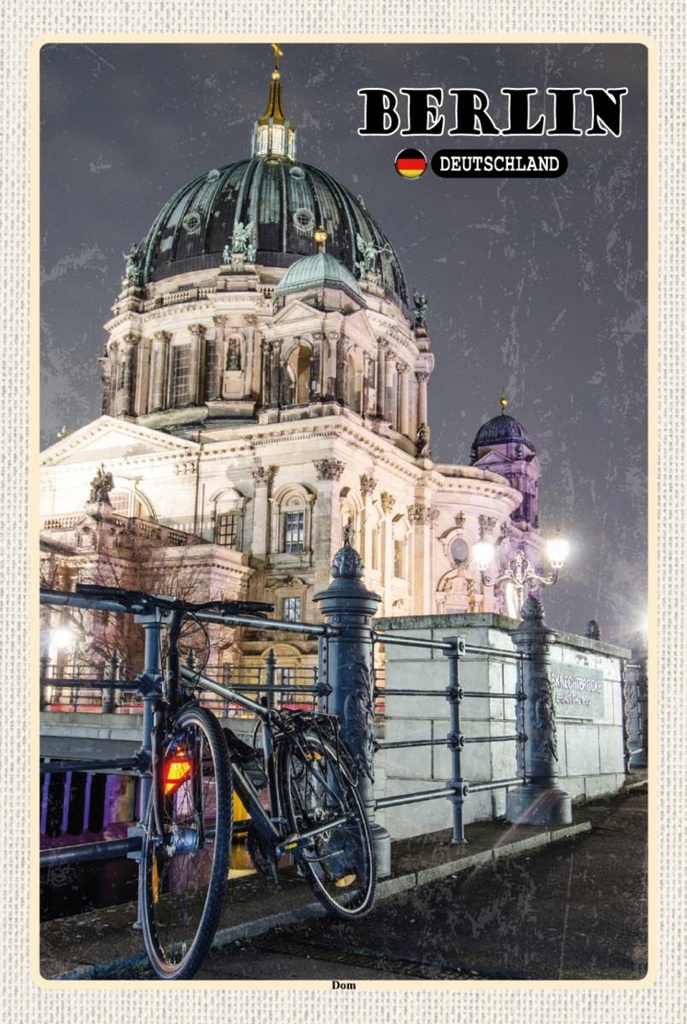 Holzschild 18x12 cm Berlin Dom Bildmotiv Reisemotiv Abenteuer Reisen