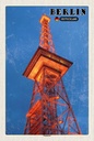 Holzschild 18x12 cm Berlin Funkturm Bildmotiv Reisemotiv Abenteuer Reisen