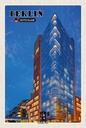 Holzschild 18x12 cm Berlin Potsdamer Gebäude Abend Bildmotiv Reisemotiv Abenteuer Reisen