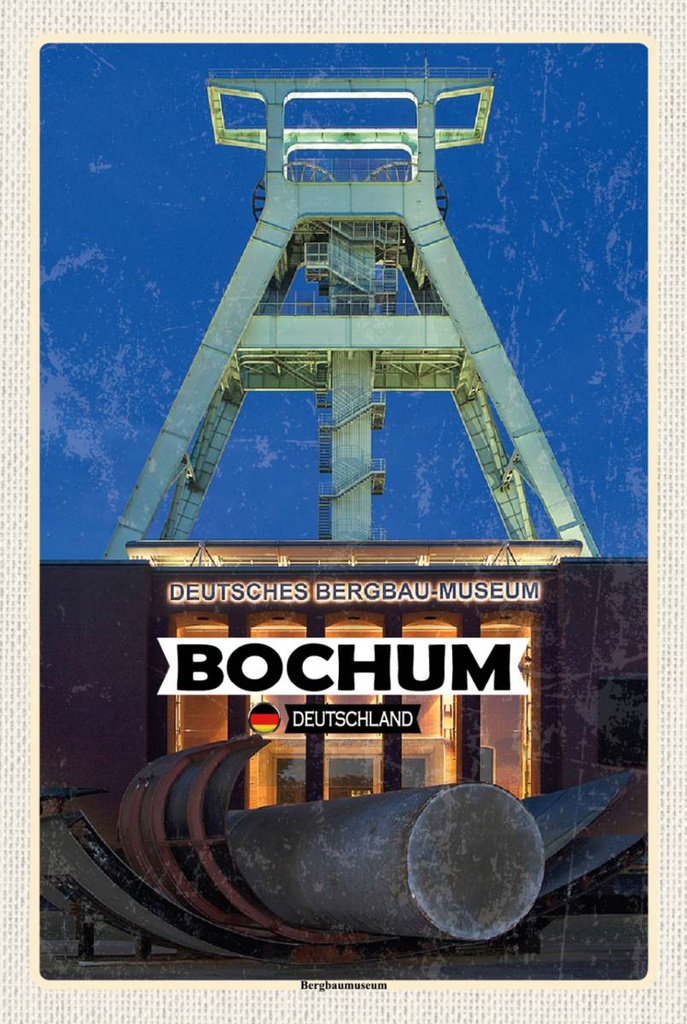 Holzschild 18x12 cm Bochum Bergbaumuseum Bildmotiv Reisemotiv Abenteuer Reisen