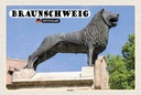 Holzschild 12x18 cm Braunschweig Burglöwe Bildmotiv Reisemotiv Abenteuer Reisen