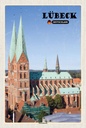 Holzschild 18x12 cm Lübeck Marienkirche Bildmotiv Reisemotiv Abenteuer Reisen