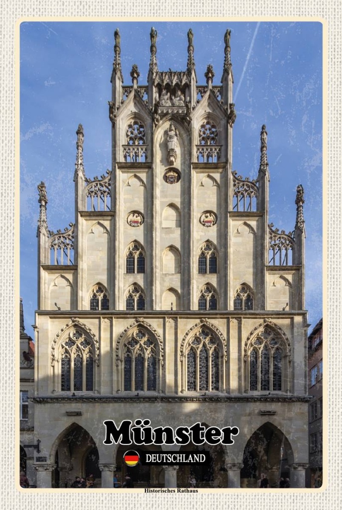 Holzschild 18x12 cm Münster Historichesrathaus