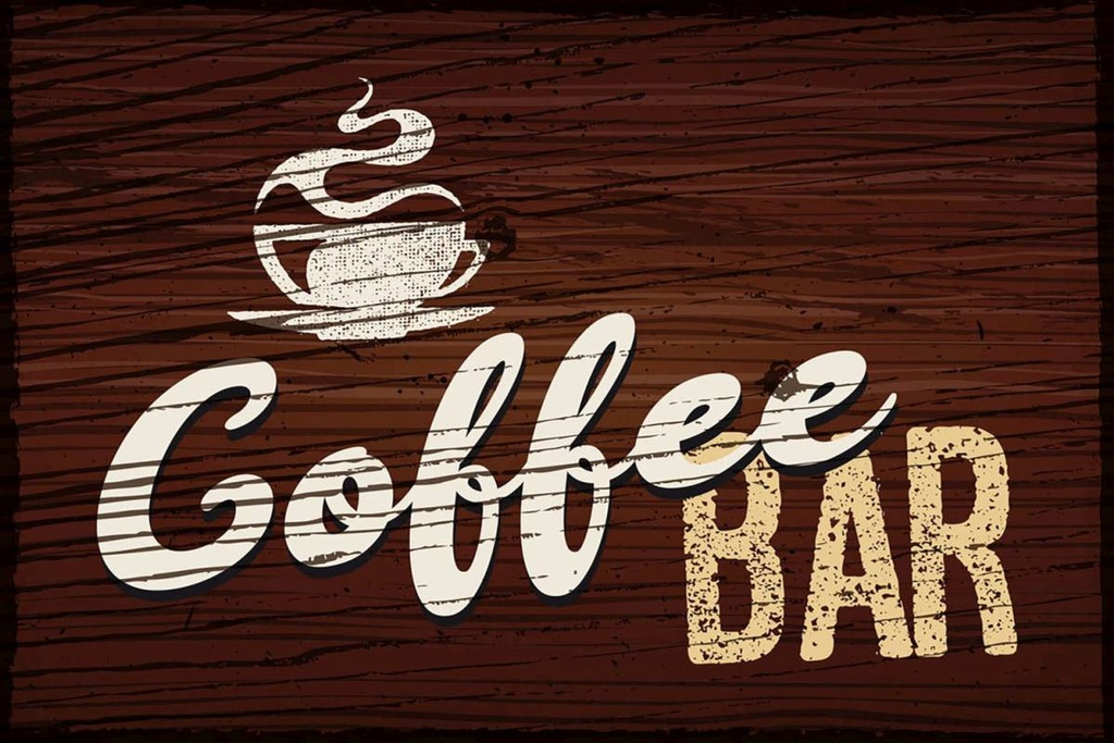 Holzschild 12x18 cm Coffee Bar