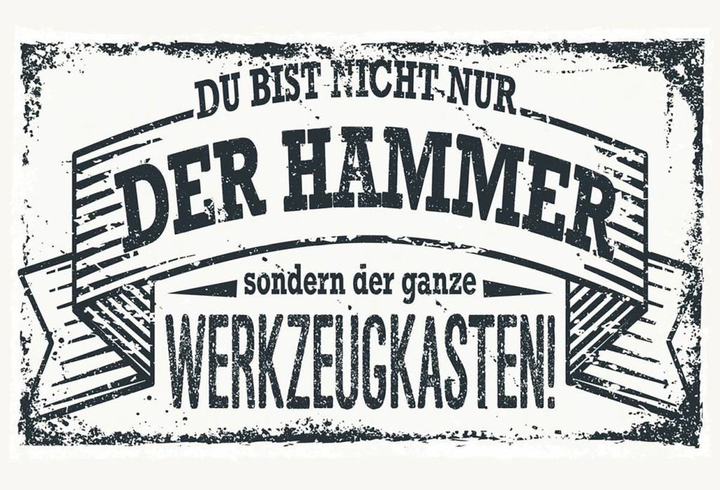 Holzschild 12x18 cm du Bist nicht nur der Hammer