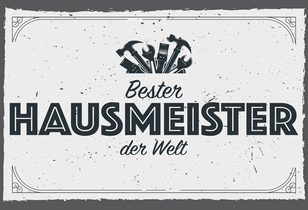 Holzschild 12x18 cm Bester Hausmeister der Welt