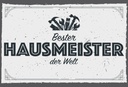 Holzschild 12x18 cm Bester Hausmeister der Welt