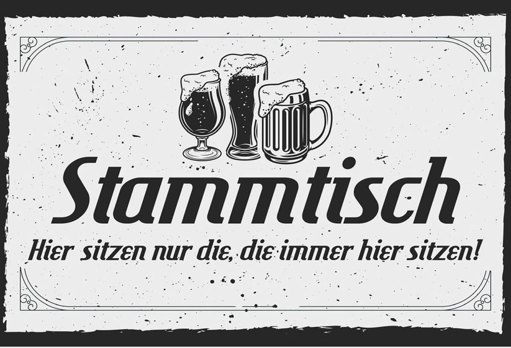 Holzschild 12x18 cm Stammtisch hier sitzen nur die