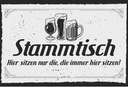 Holzschild 12x18 cm Stammtisch hier sitzen nur die