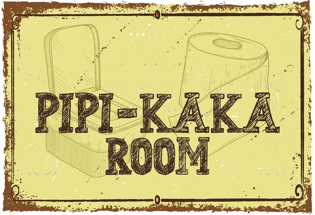 Holzschild 12x18 cm Pipi-Kaka room