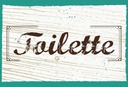 Holzschild 12x18 cm Toilette blau braun