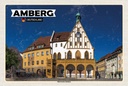 Holzschild 12x18 cm Amberg Historisches Rathaus Bildmotiv Reisemotiv Abenteuer Reisen