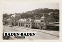 Holzschild 12x18 cm Baden-Baden Alter Bahnhof Bildmotiv Reisemotiv Abenteuer Reisen