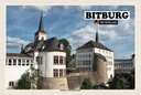 Holzschild 12x18 cm Bitburg Rathaus an der Römermauer Bildmotiv Reisemotiv Abenteuer Reisen