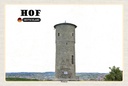 Holzschild 12x18 cm Hof Wartturm Sehenswürdigkeit Bildmotiv Reisemotiv Abenteuer Reisen
