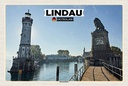 Holzschild 12x18 cm Lindau Hafeneinfahrt Fluss Gebädue Bildmotiv Reisemotiv Abenteuer Reisen