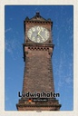 Holzschild 18x12 cm Ludwigshafen Pegeluhr Bildmotiv Reisemotiv Abenteuer Reisen