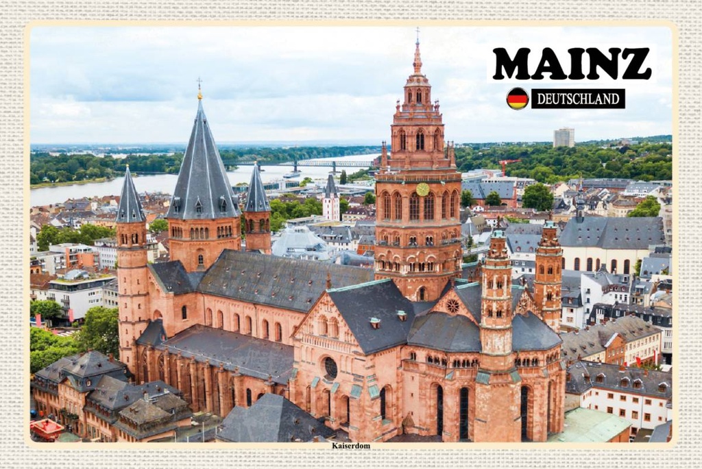 Holzschild 12x18 cm Mainz Kaiserdom Kiche Christentum