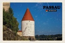 Holzschild 12x18 cm Passau Schaiblingsturm Bildmotiv Reisemotiv Abenteuer Reisen
